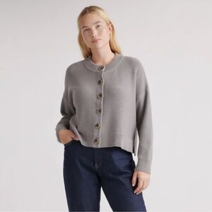 Quince 100% Organic Cotton Cropped Cardigan